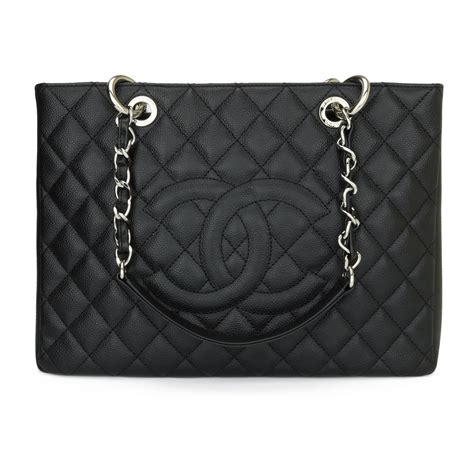 chanel gst black silver hardware|Chanel grand shopping tote review.